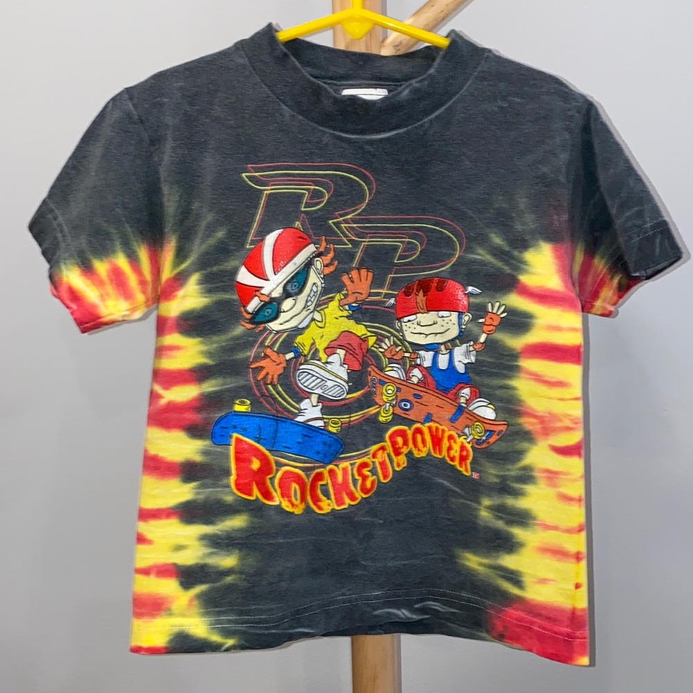 Nickelodeon Black Red Yellow Tie-Dye 'Rocket Power' Skate Tee
